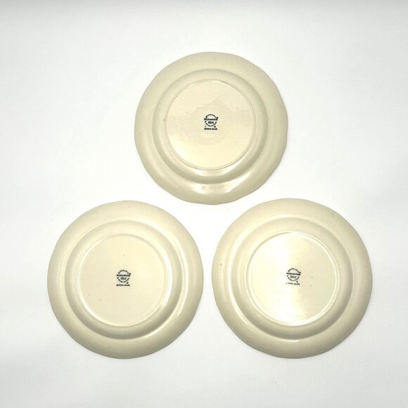 Vintage Wedgwood Queens Shape Cream Salad Plates |England Collectible, Set of 3 - Picture 8 of 13